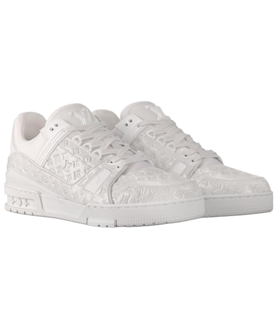 LOUIS VUITTON Белые кожаные низкие кроссовки / кеды, фото 3