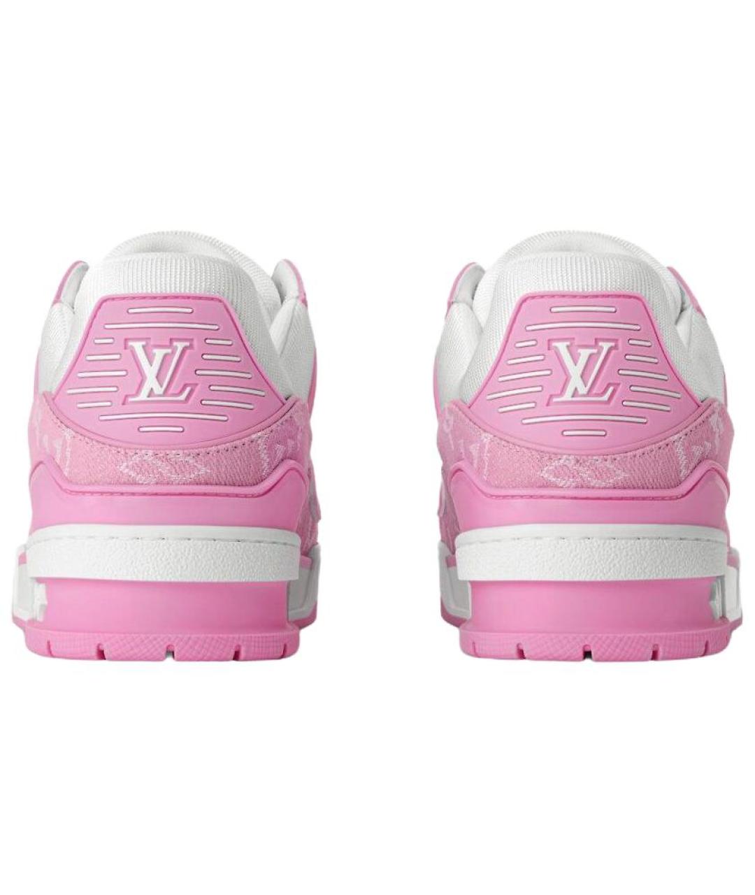 LOUIS VUITTON Розовые кожаные кроссовки, фото 5