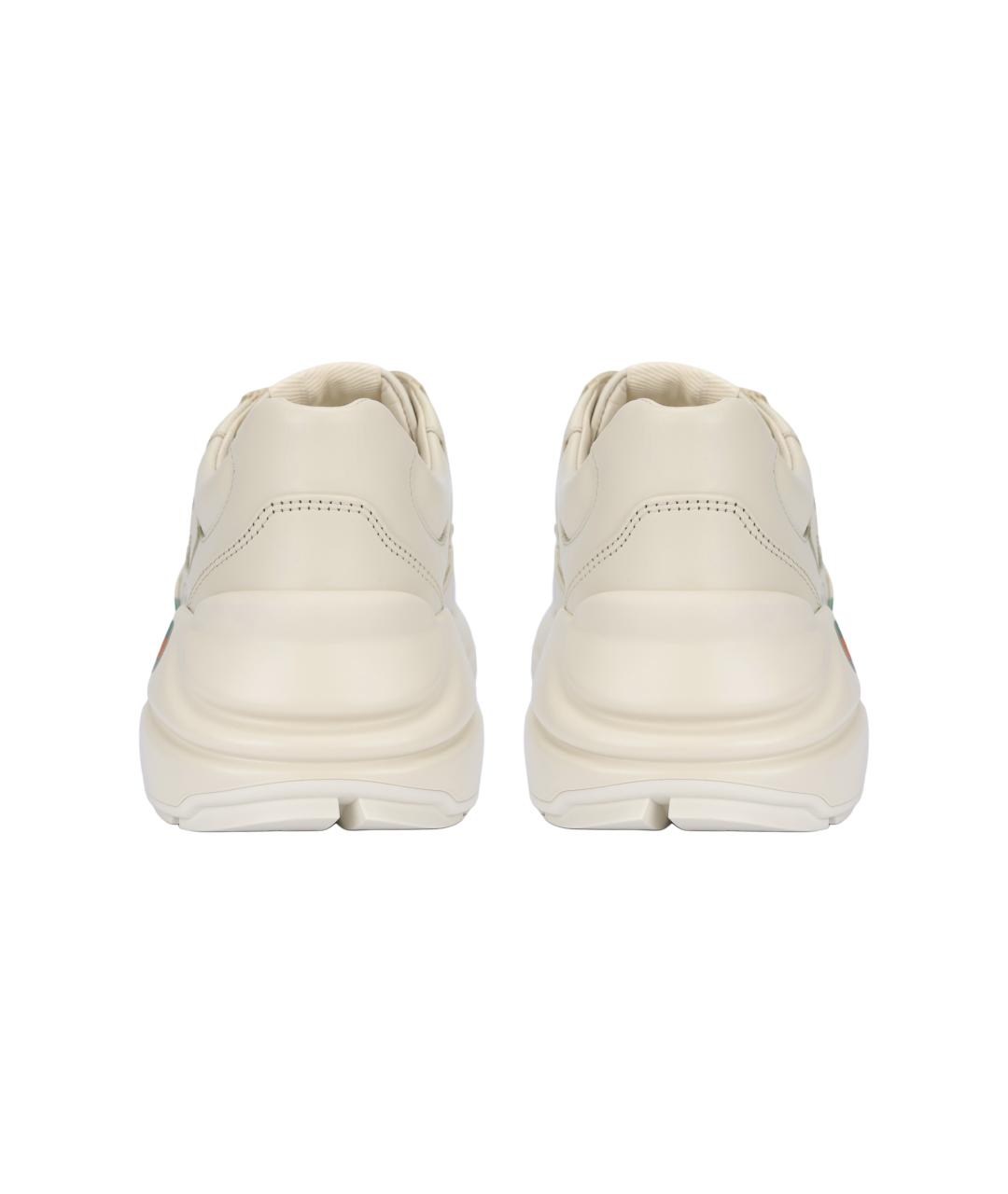 GUCCI Бежевые кожаные кроссовки, фото 4