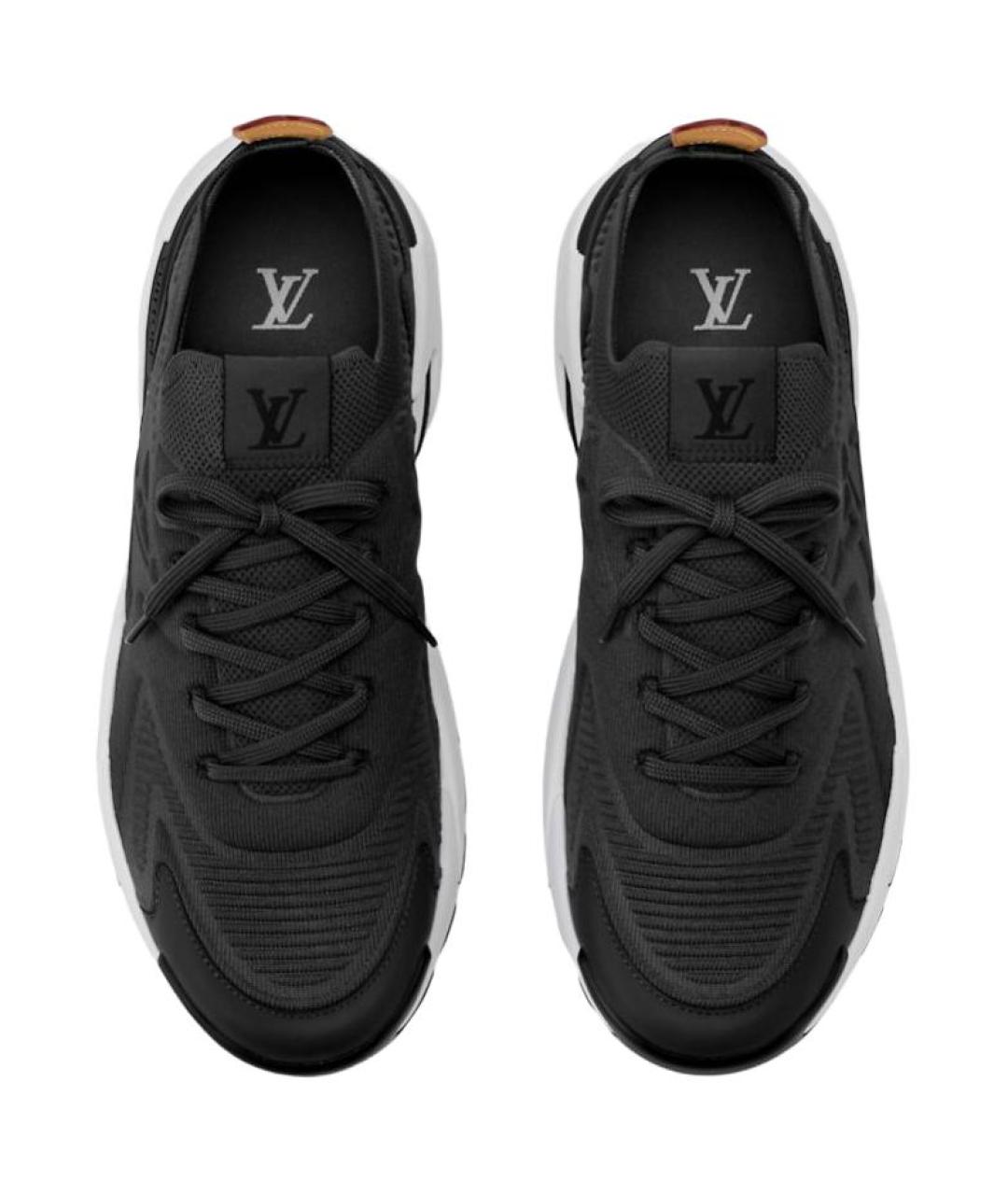 LOUIS VUITTON Черные кожаные низкие кроссовки / кеды, фото 4