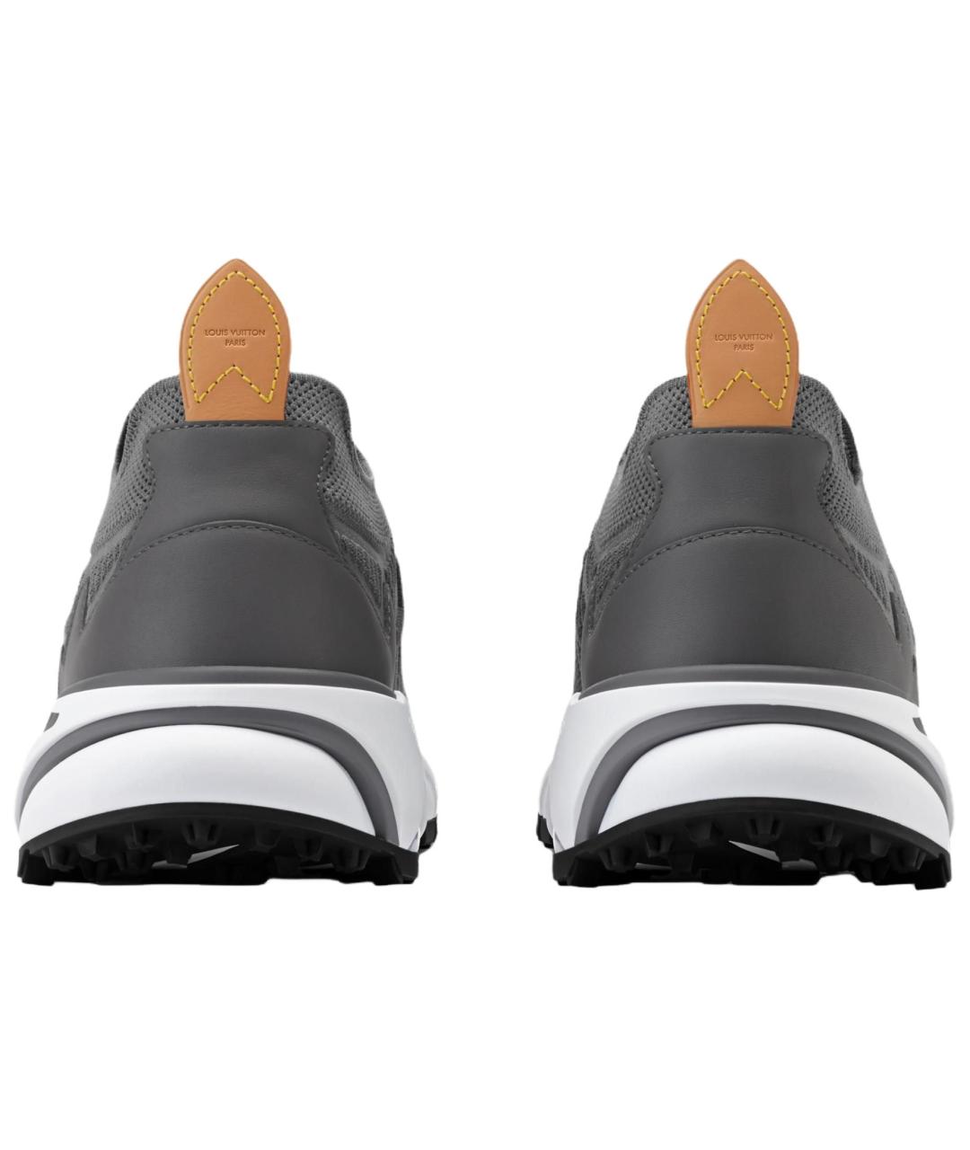 LOUIS VUITTON Серые текстильные низкие кроссовки / кеды, фото 4