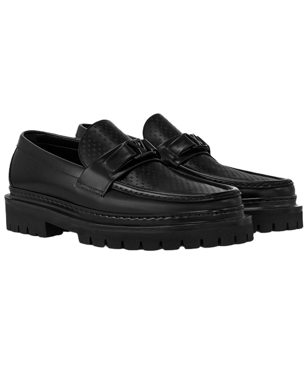 LOUIS VUITTON Черные кожаные лоферы, фото 3