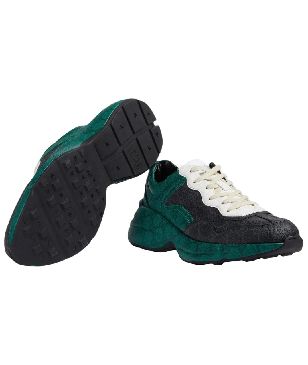 GUCCI Зеленые низкие кроссовки / кеды, фото 4