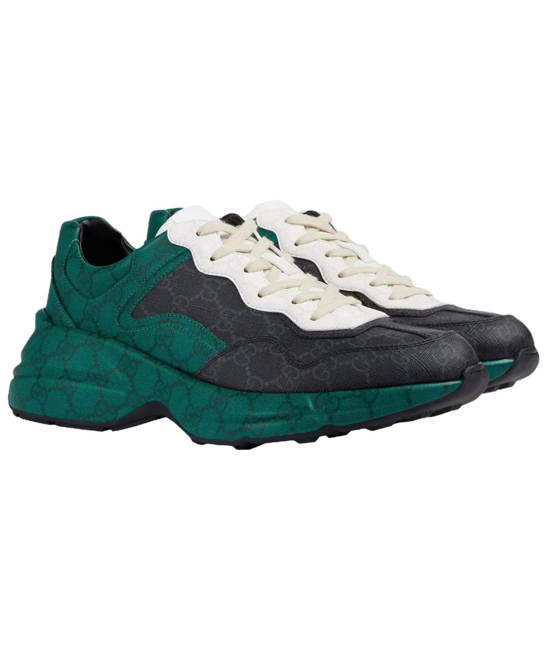 GUCCI Зеленые низкие кроссовки / кеды, фото 3