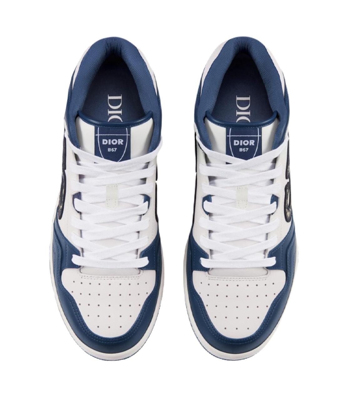 CHRISTIAN DIOR Синие кожаные низкие кроссовки / кеды, фото 4