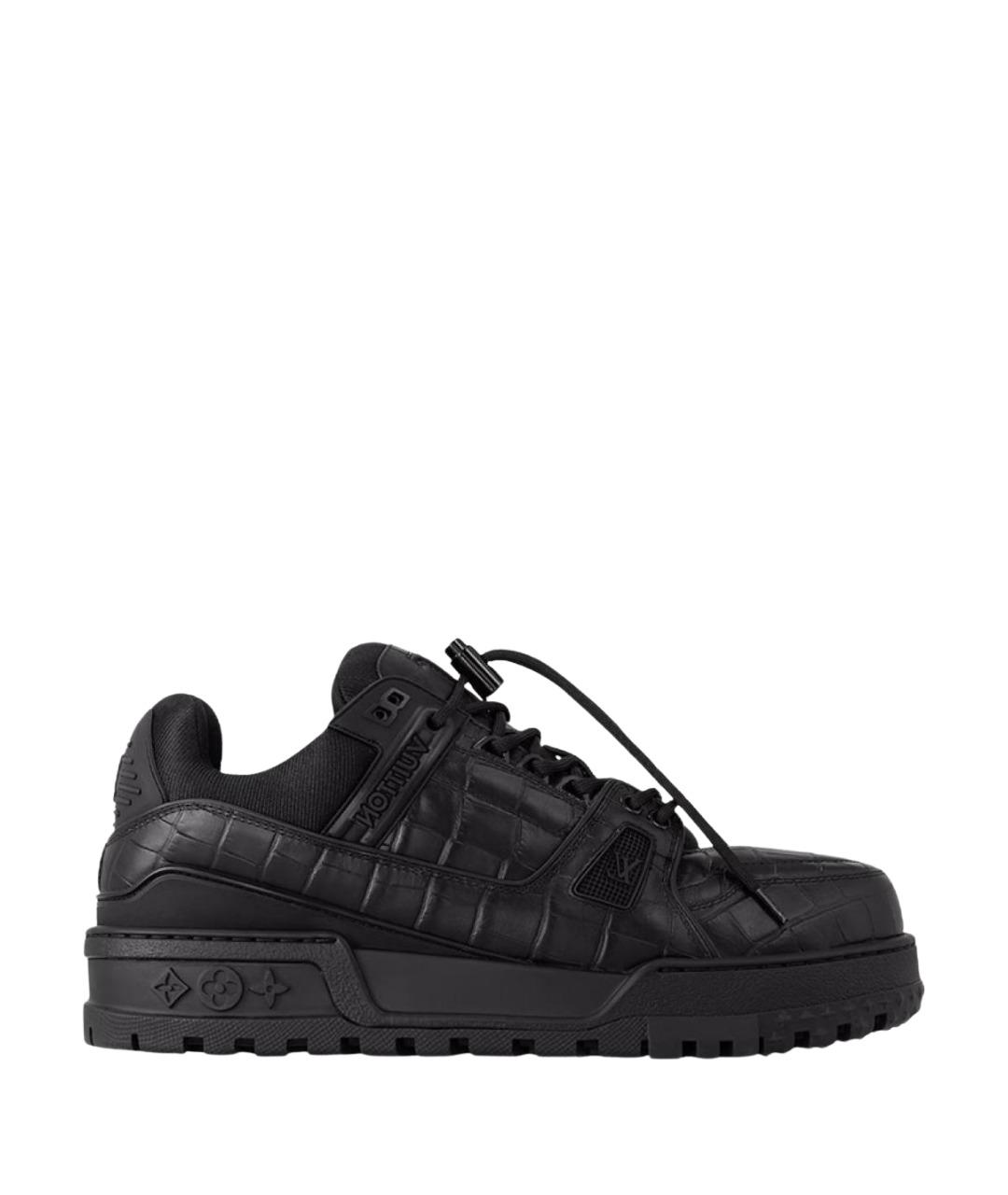 LOUIS VUITTON Черные кожаные кроссовки, фото 1