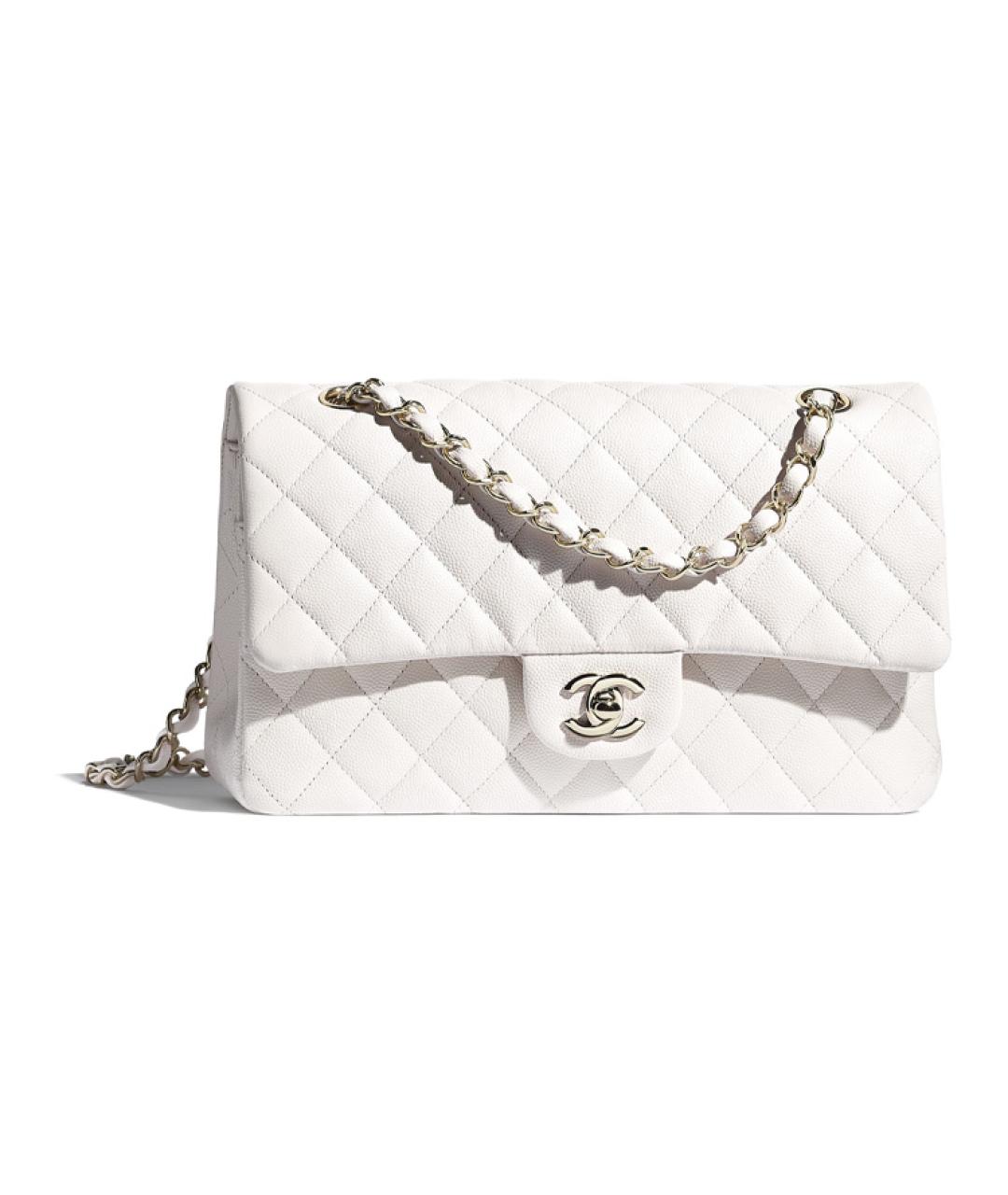 CHANEL Белая кожаная сумка через плечо, фото 6