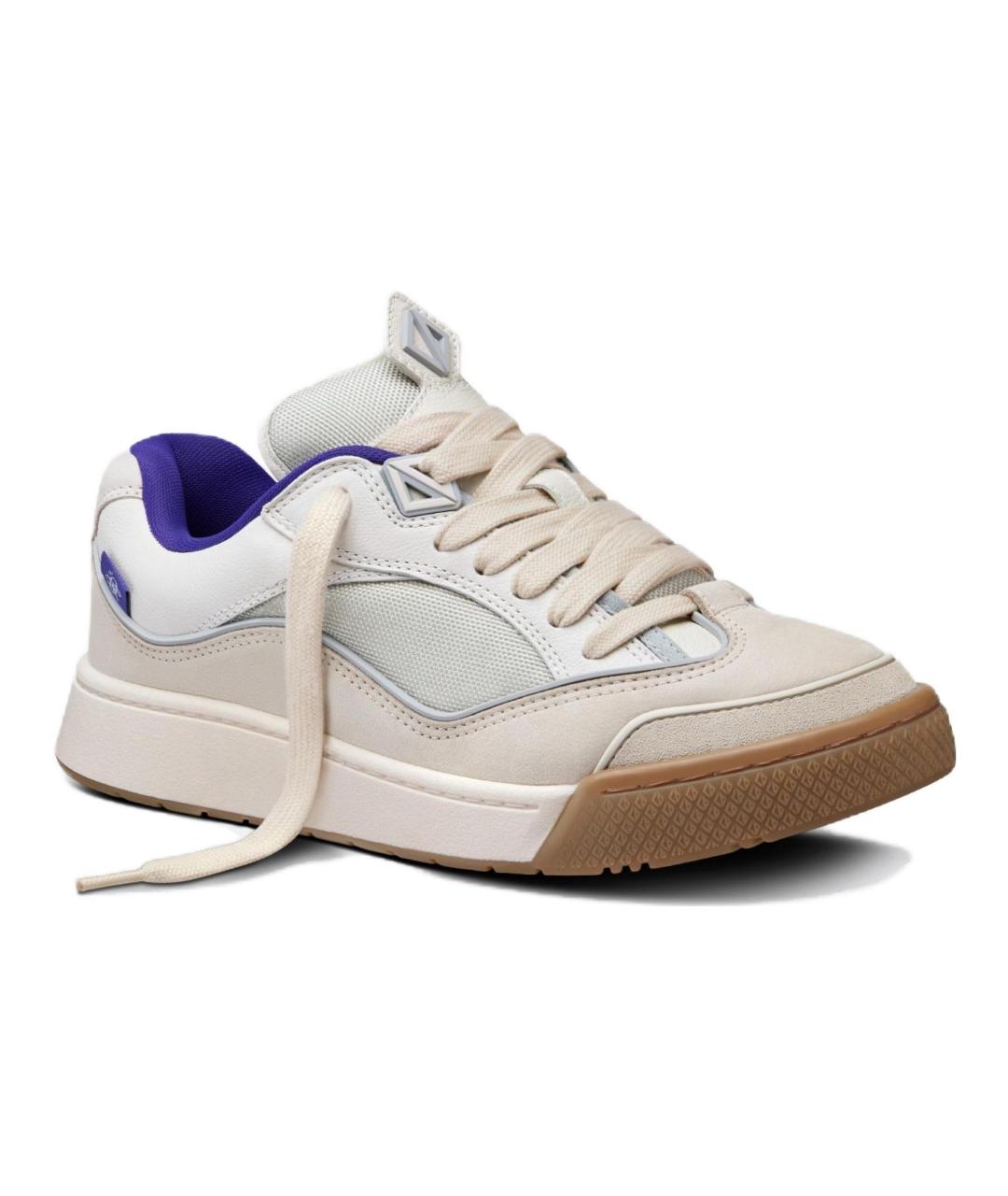 CHRISTIAN DIOR Бежевые кожаные низкие кроссовки / кеды, фото 4