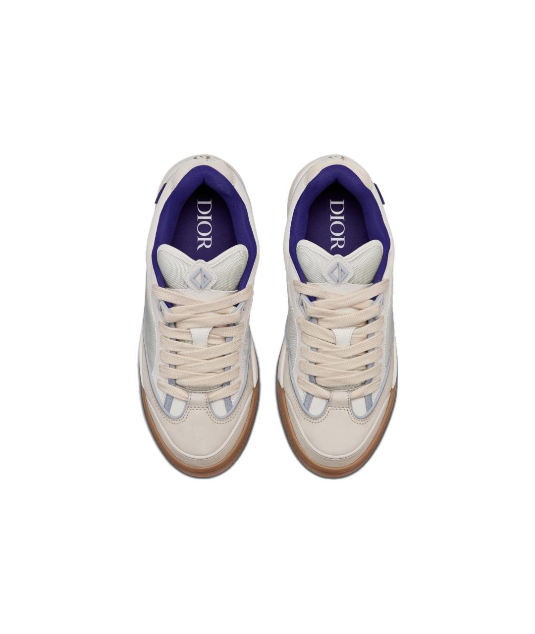 CHRISTIAN DIOR Бежевые кожаные низкие кроссовки / кеды, фото 5