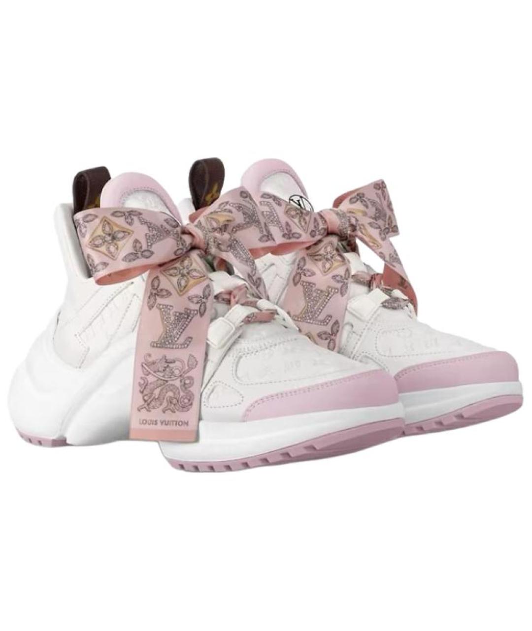 LOUIS VUITTON Белые кожаные кроссовки, фото 2