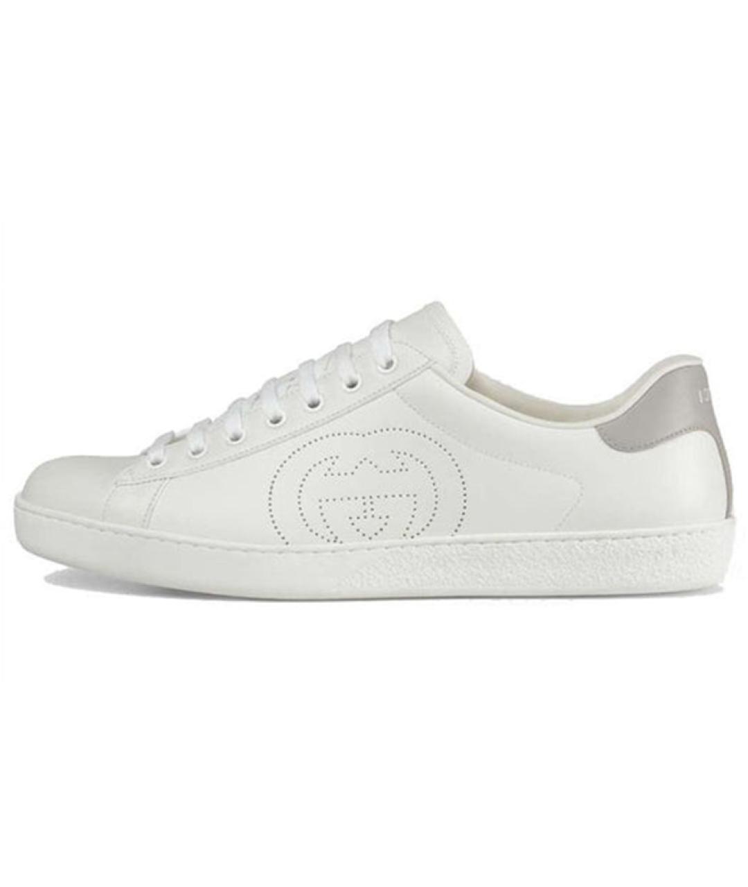 GUCCI Белые кожаные низкие кроссовки / кеды, фото 2