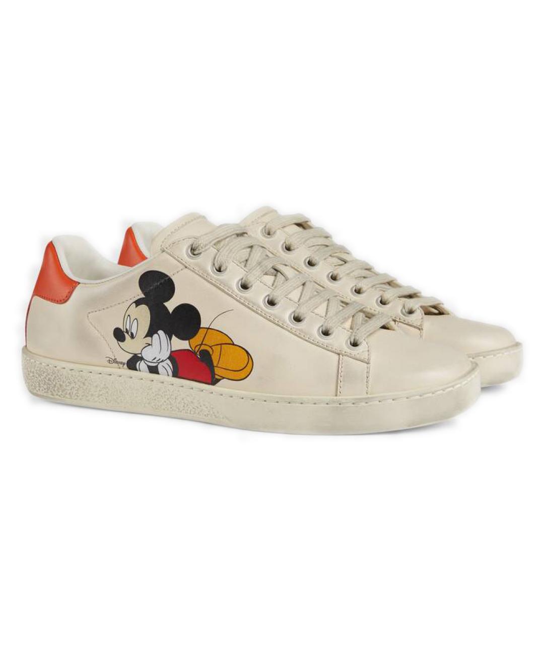 GUCCI Белые кожаные кеды, фото 2