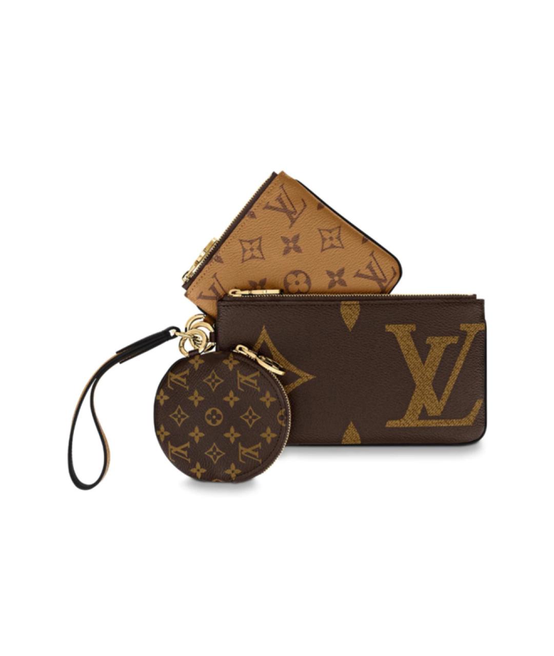 LOUIS VUITTON Коричневый кожаный кошелек, фото 1