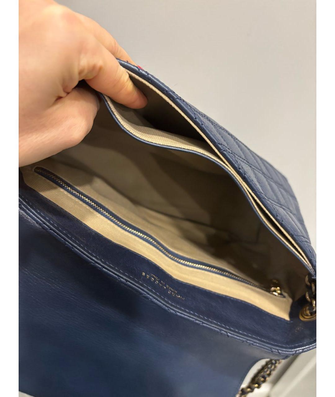 MARC JACOBS Темно-синяя кожаная сумка через плечо, фото 3