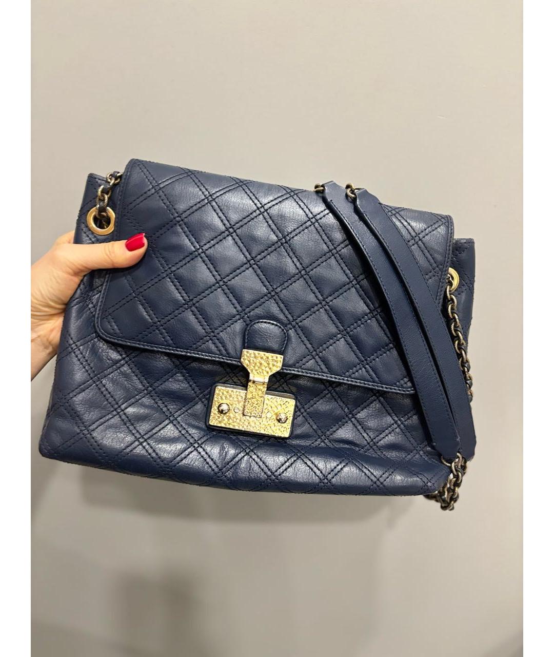 MARC JACOBS Темно-синяя кожаная сумка через плечо, фото 5