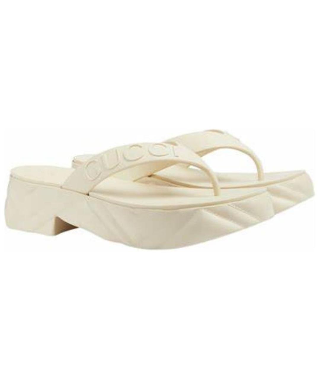 GUCCI Бежевые шлепанцы, фото 3