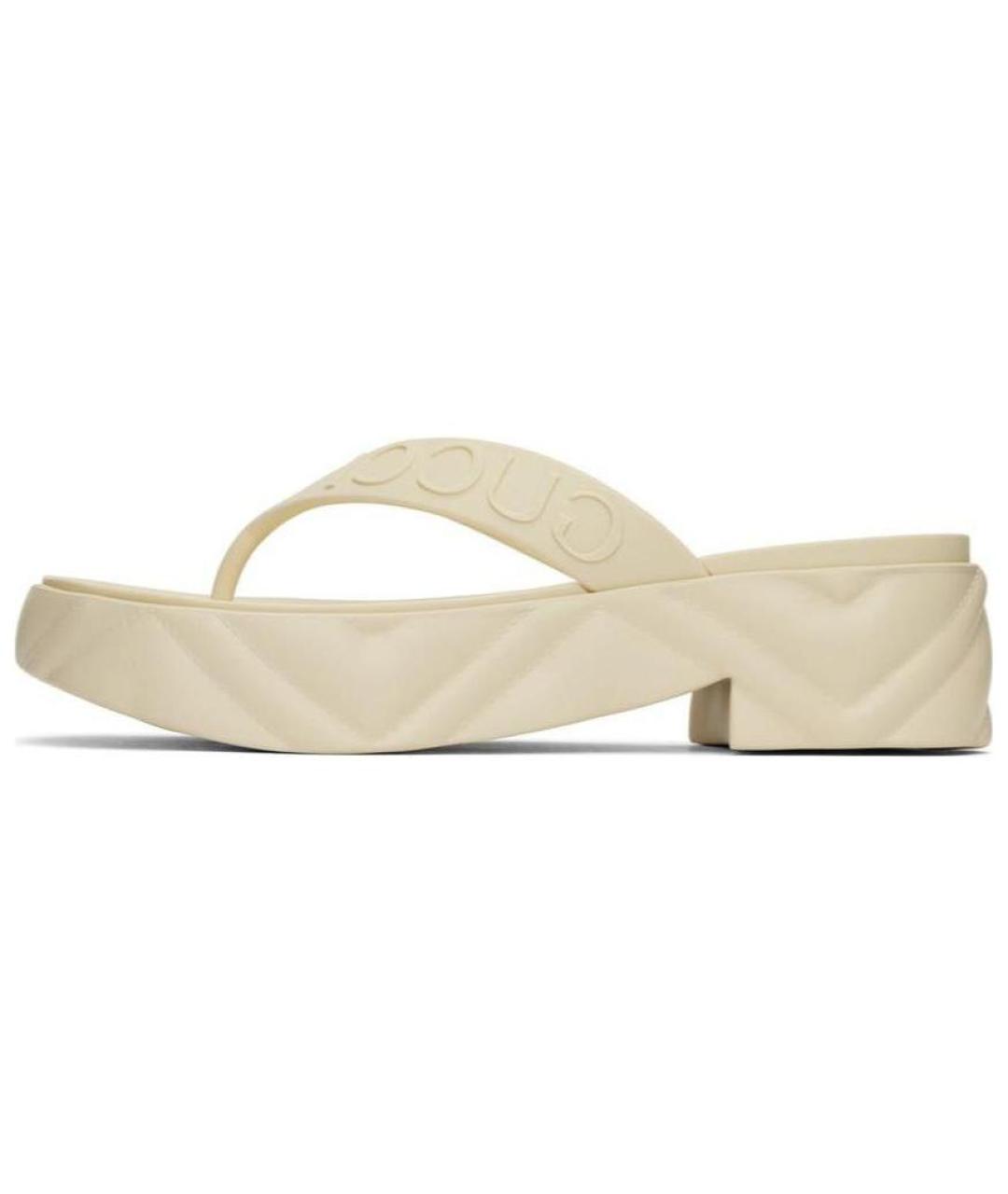 GUCCI Бежевые шлепанцы, фото 2