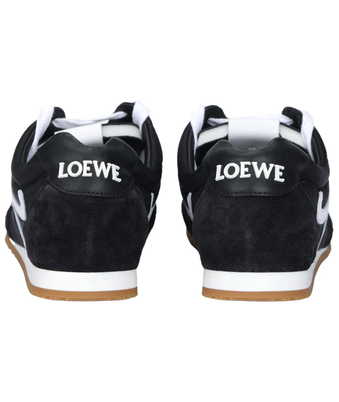 LOEWE Черные замшевые кроссовки, фото 4