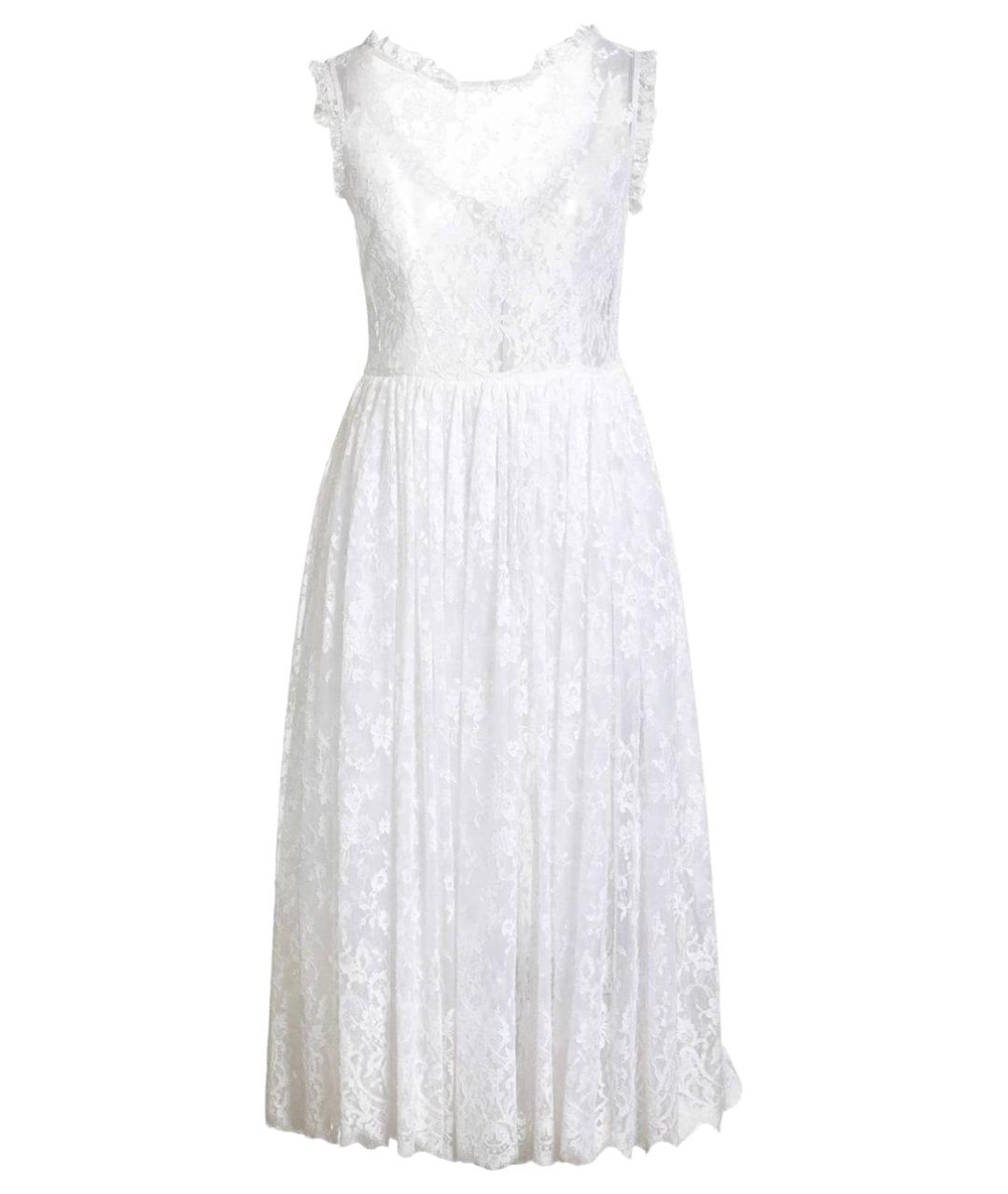 DOLCE&GABBANA Белое хлопковое коктейльное платье, фото 1