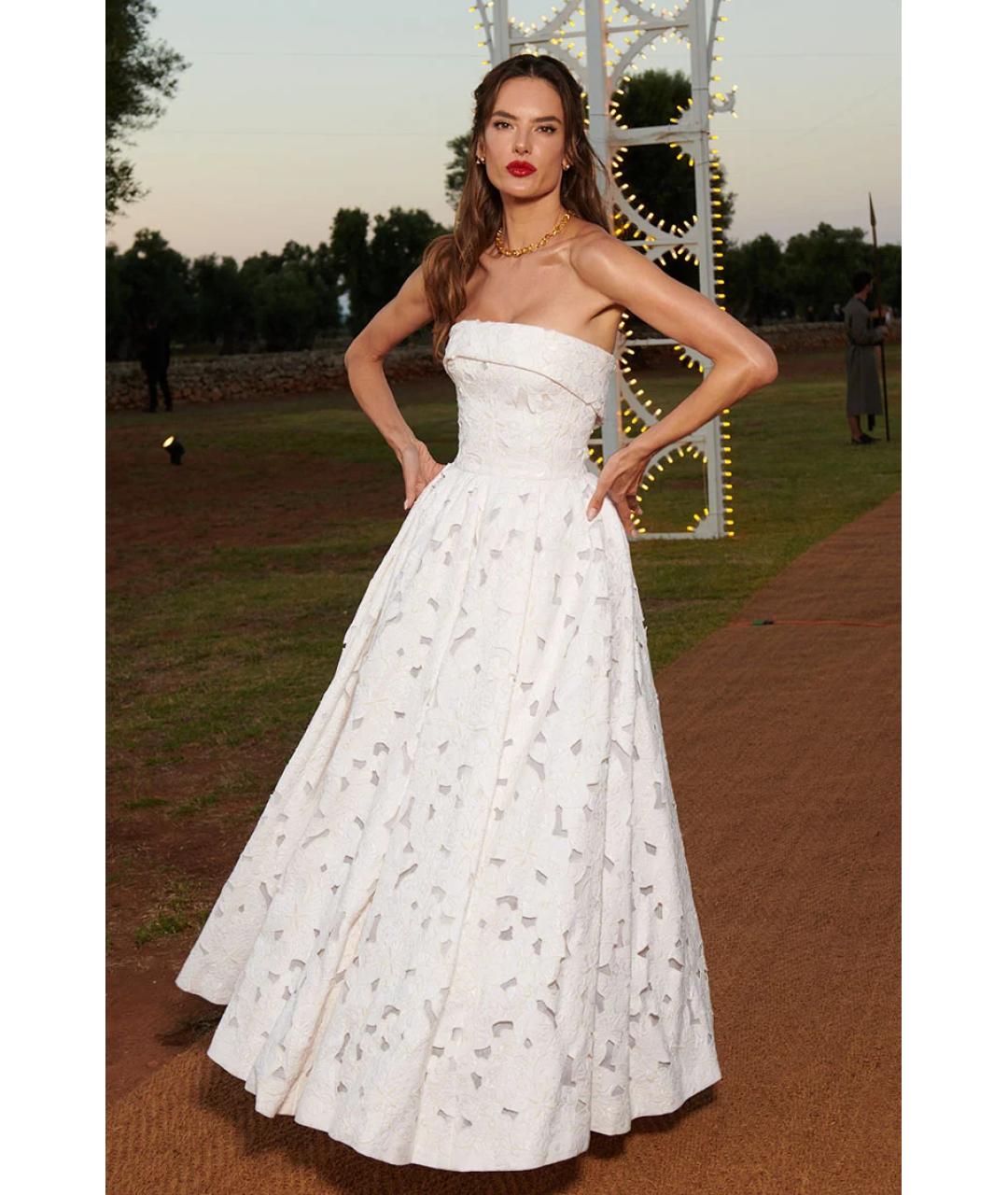 DOLCE&GABBANA Белое хлопковое коктейльное платье, фото 2