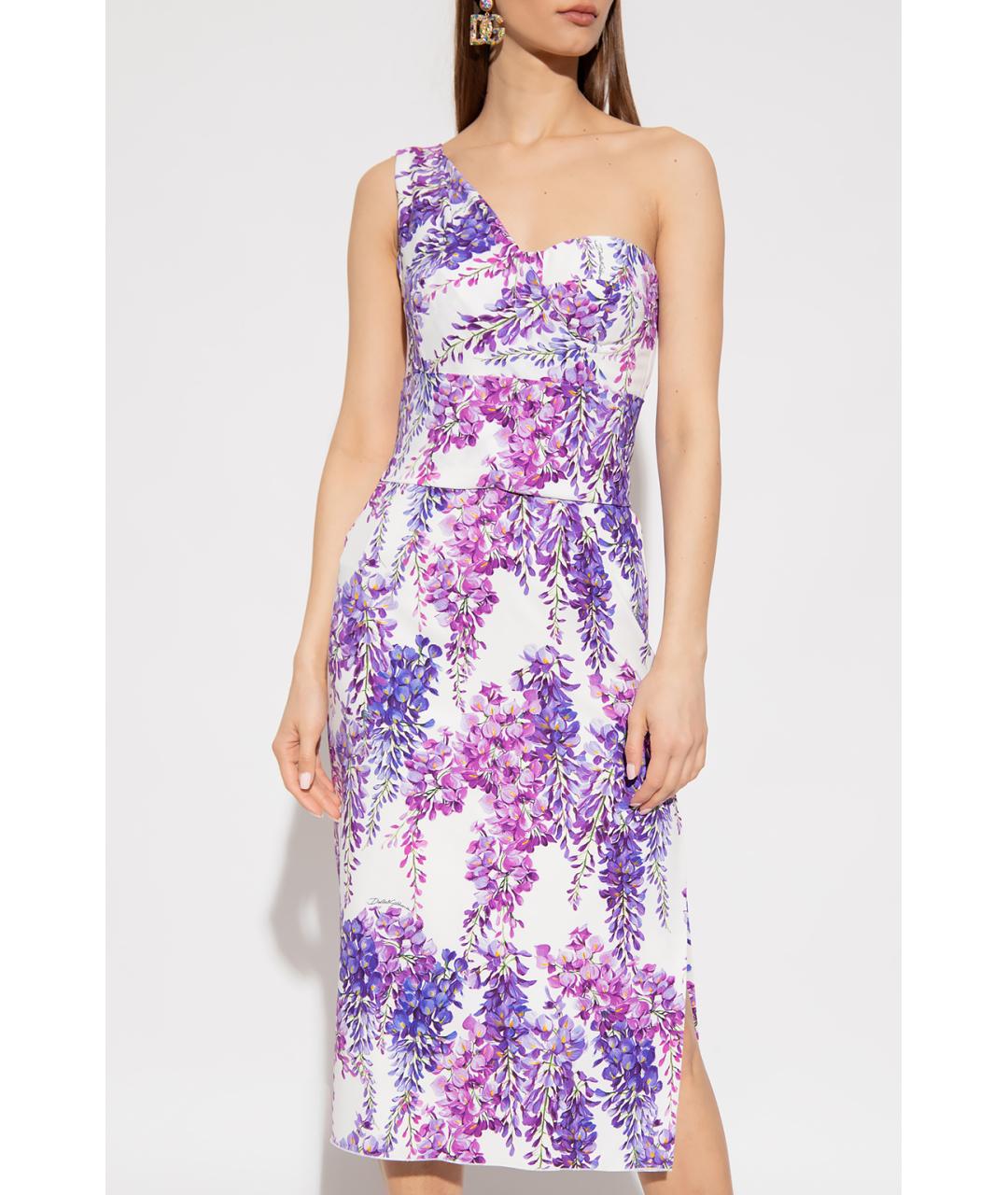 DOLCE&GABBANA Белое вискозное коктейльное платье, фото 3