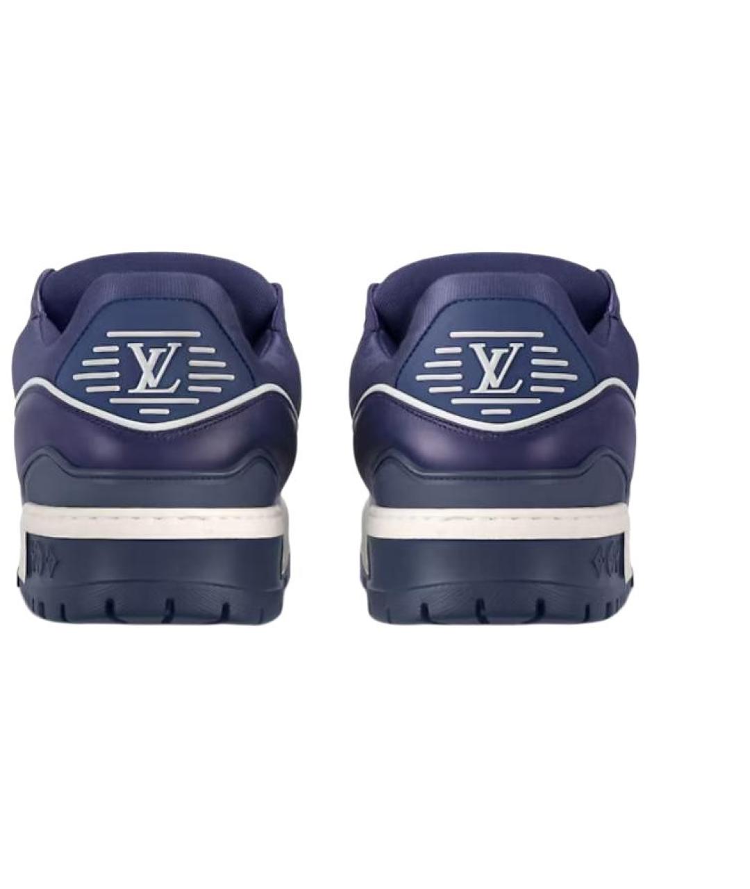 LOUIS VUITTON Синие кожаные низкие кроссовки / кеды, фото 5