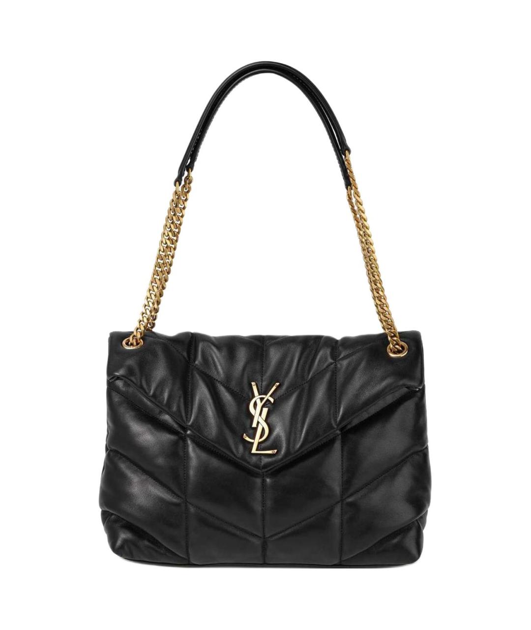 SAINT LAURENT Черная кожаная сумка через плечо, фото 1