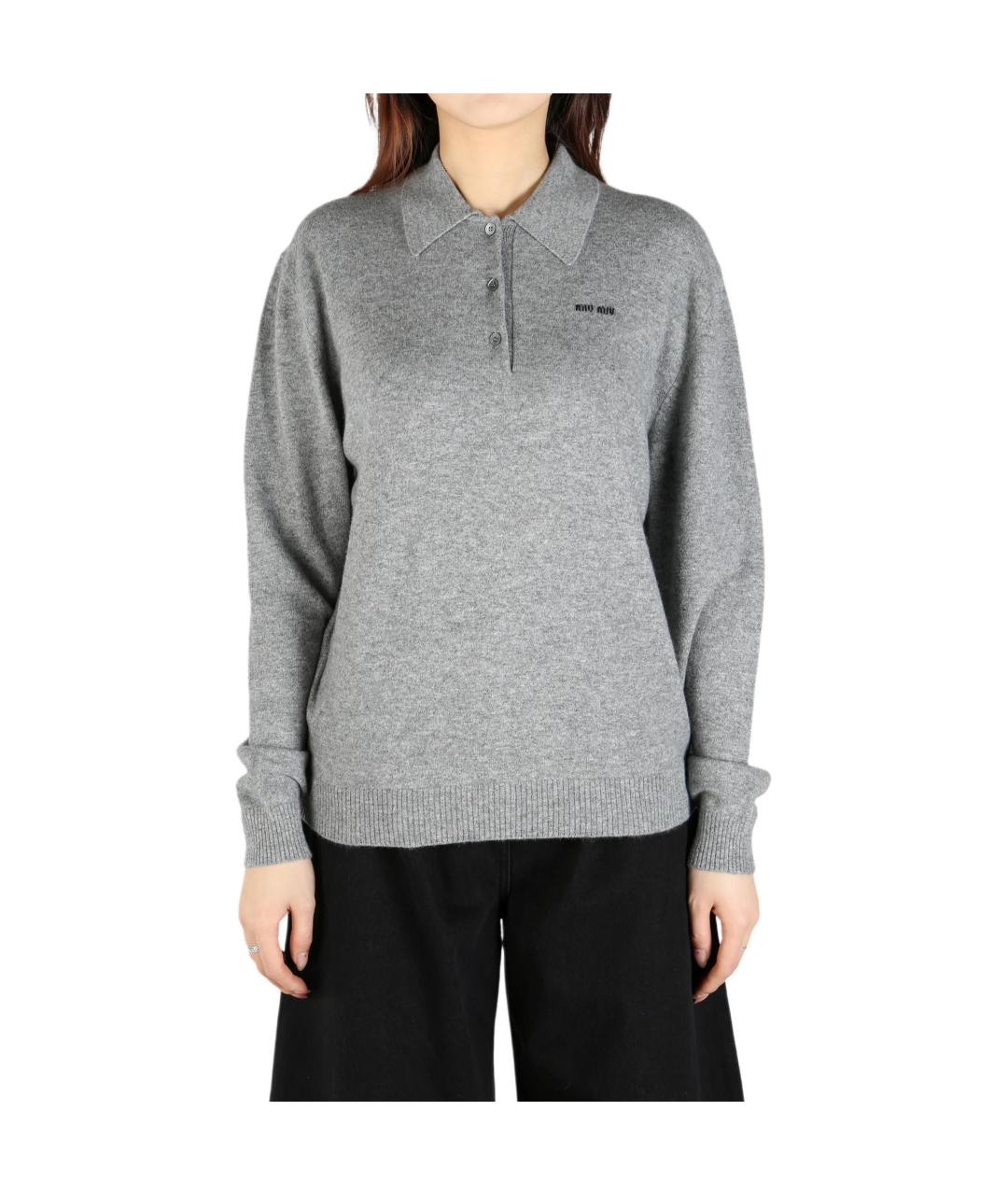MIU MIU Серый кашемировый джемпер / свитер, фото 3
