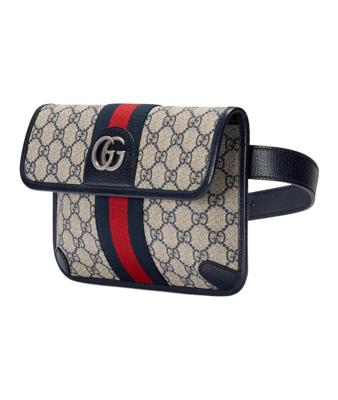 GUCCI Темно-синяя поясная сумка, фото 3