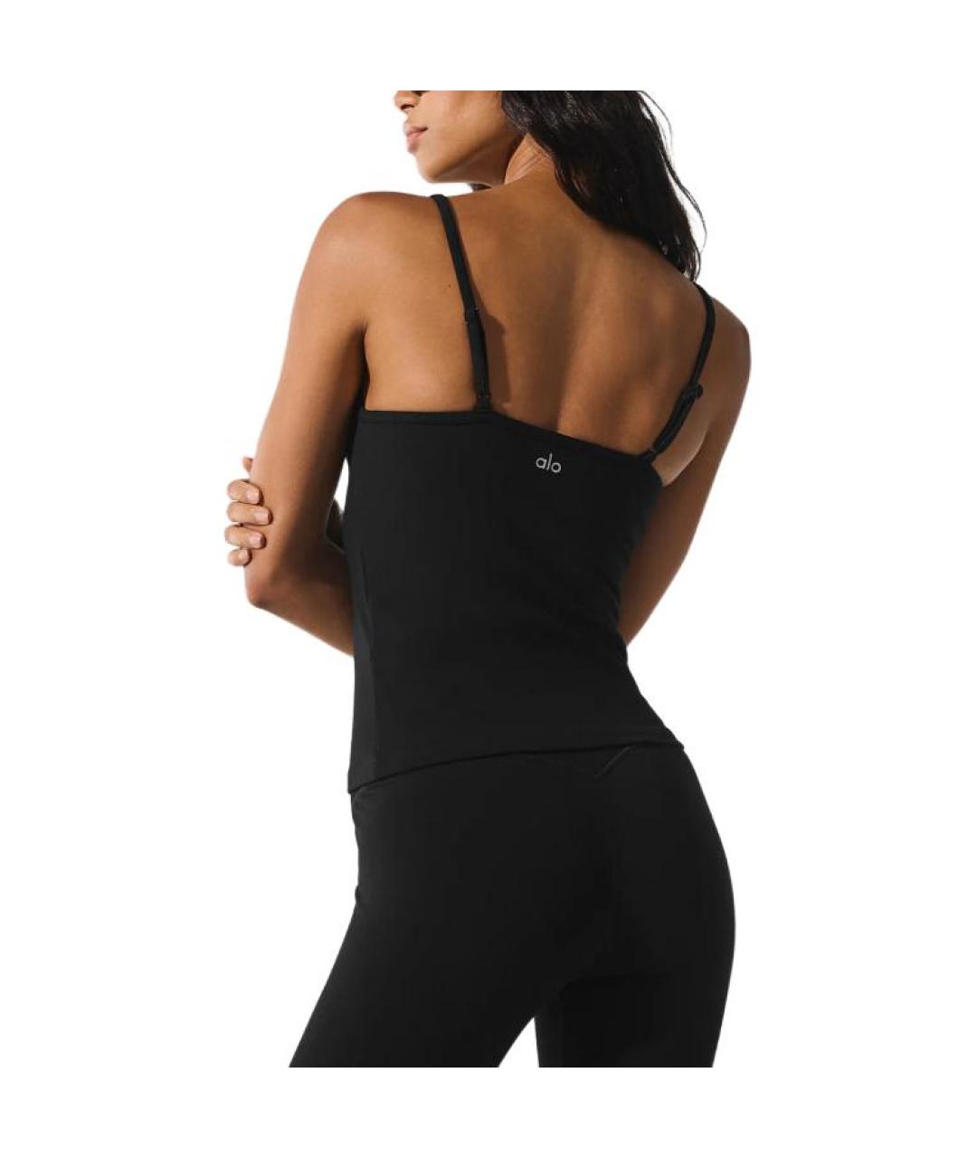 ALO YOGA Черная майка, фото 3