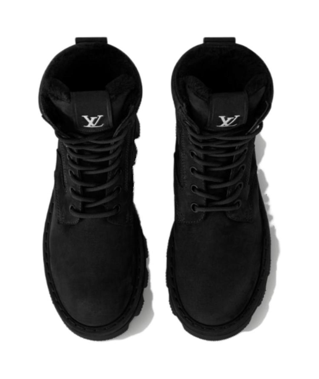 LOUIS VUITTON Черные нубуковые низкие ботинки, фото 4