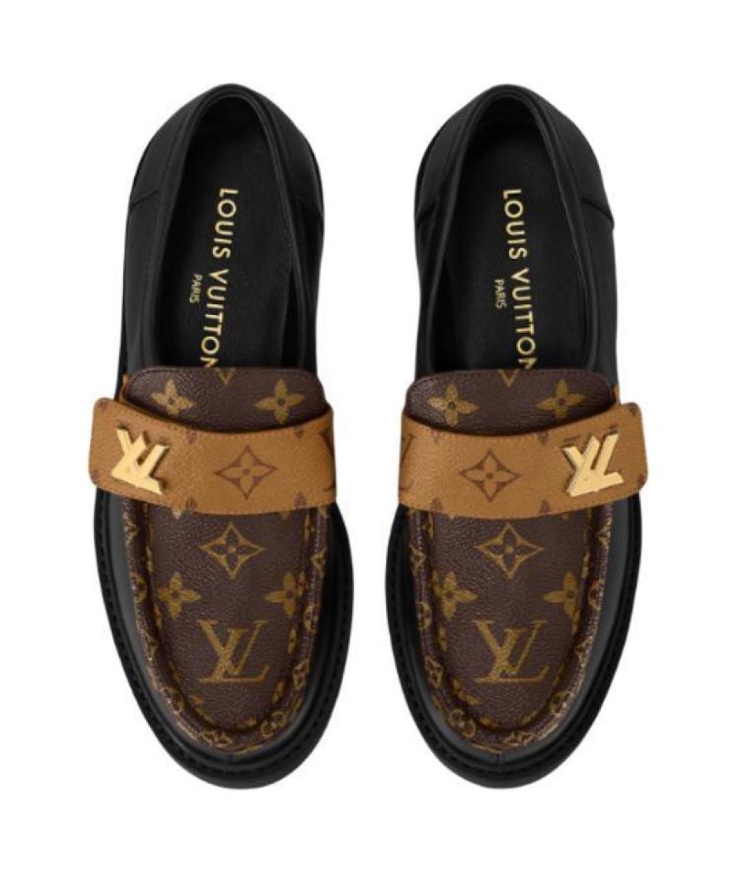 LOUIS VUITTON Черные кожаные лоферы, фото 5