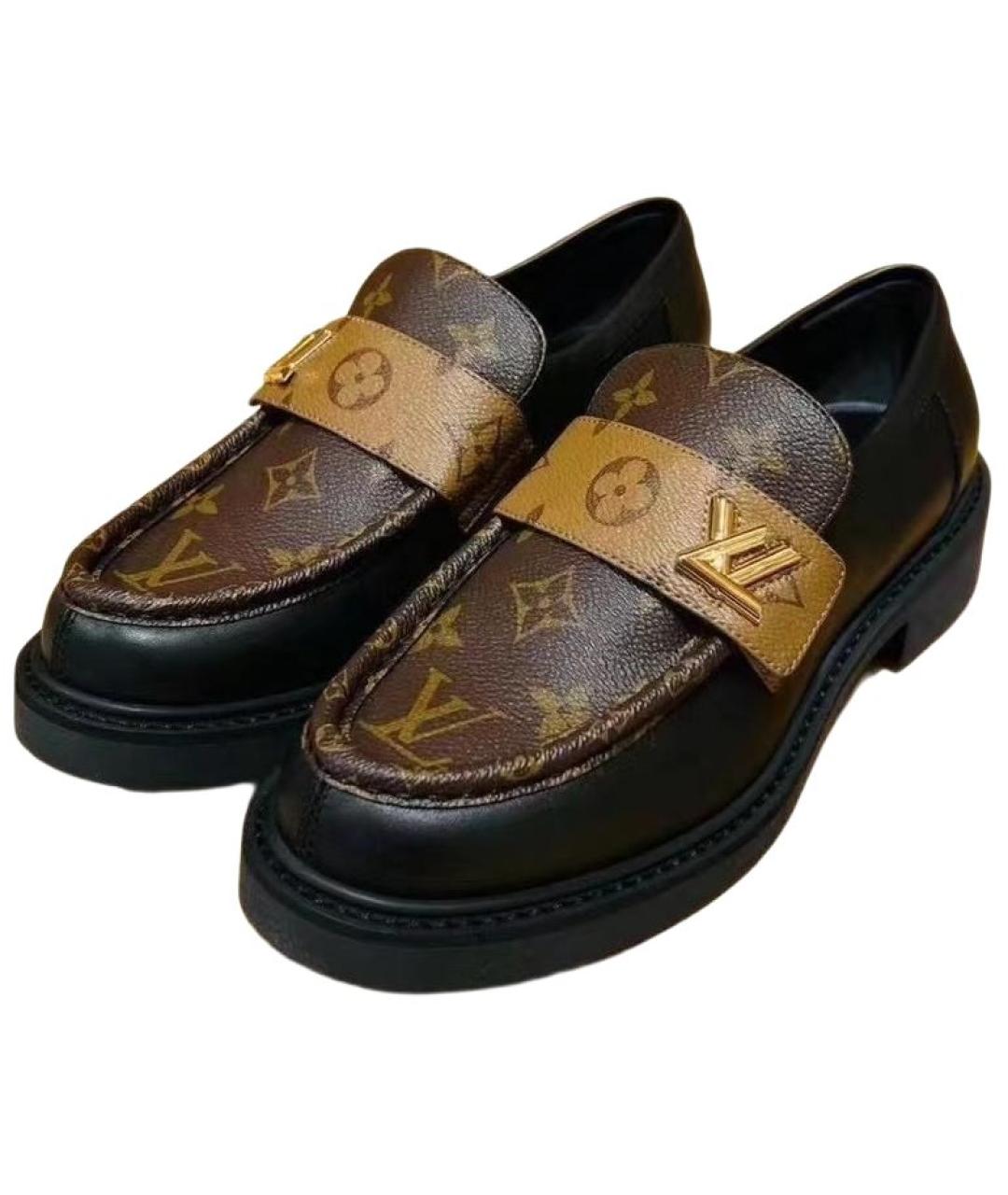 LOUIS VUITTON Черные кожаные лоферы, фото 3