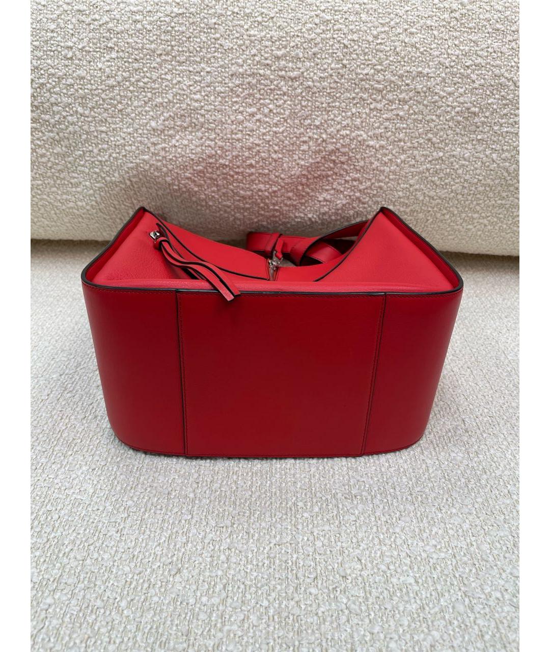 LOEWE Красная кожаная сумка с короткими ручками, фото 7