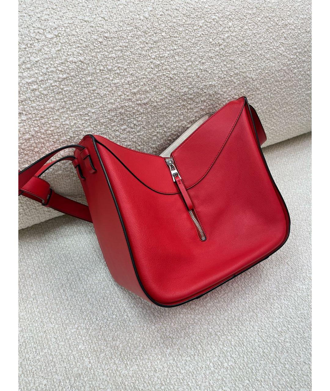 LOEWE Красная кожаная сумка с короткими ручками, фото 2