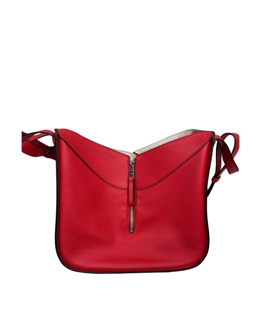 LOEWE Красная кожаная сумка с короткими ручками, фото 1