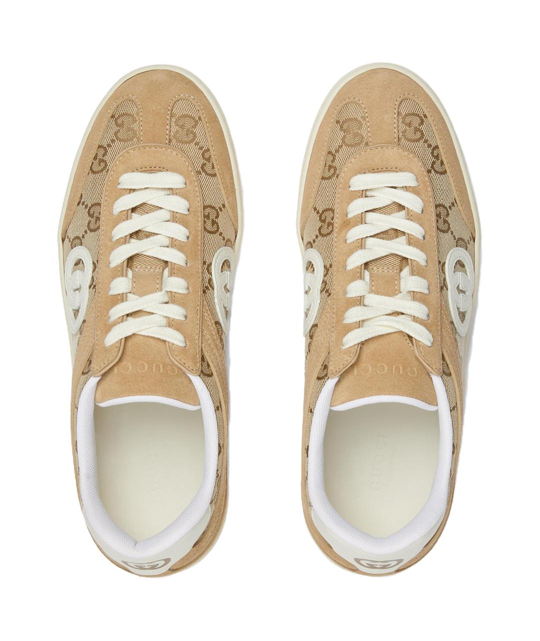 GUCCI Бежевые текстильные кеды, фото 4