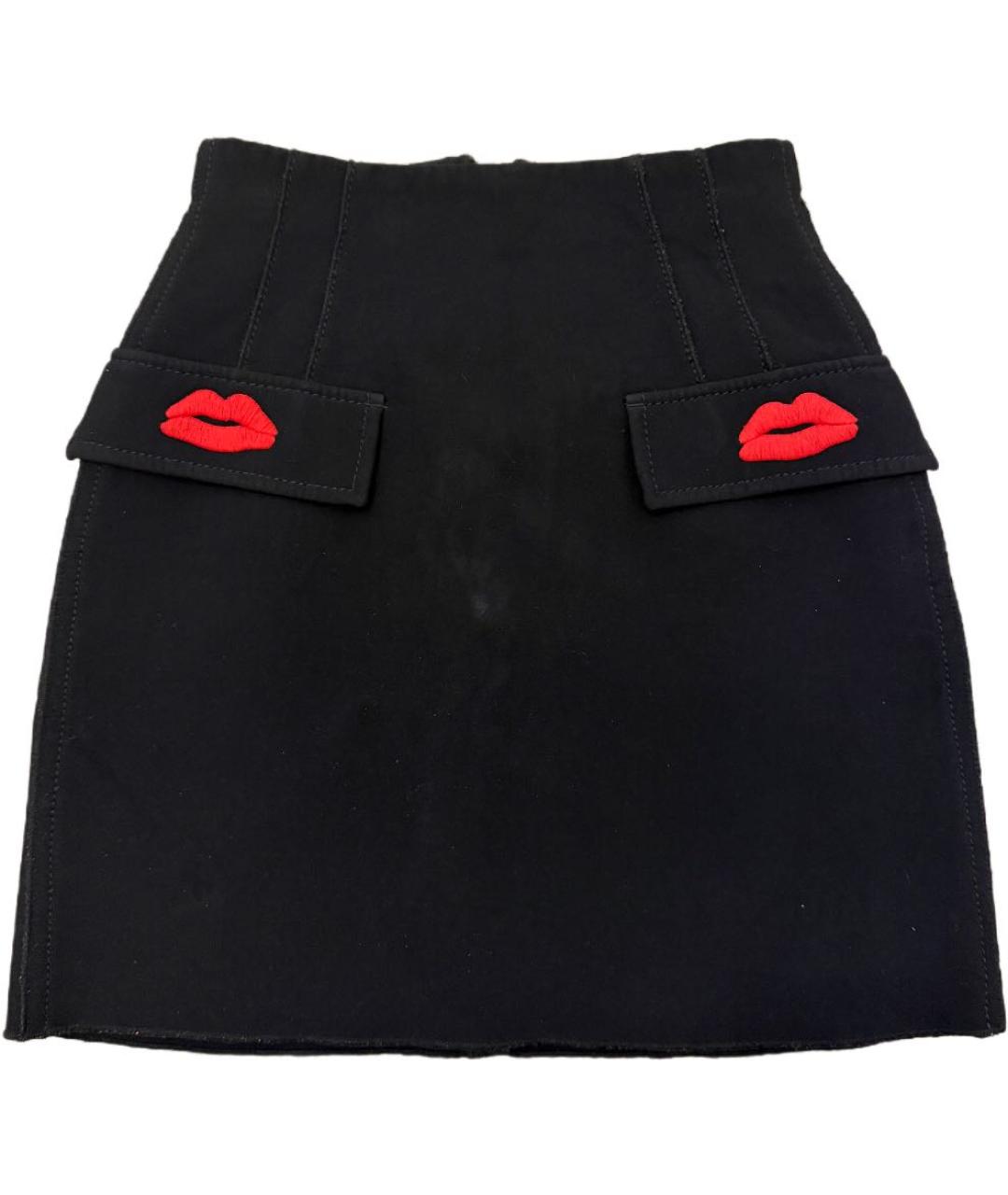 NO. 21 Черная ацетатная юбка мини, фото 1