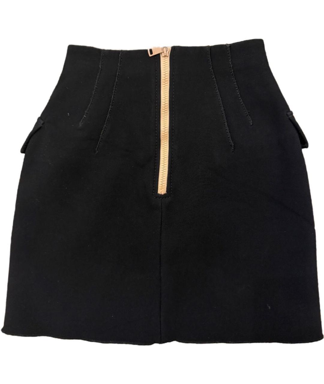 NO. 21 Черная ацетатная юбка мини, фото 2