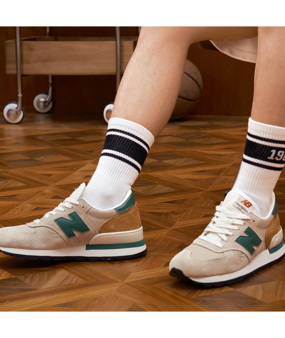 NEW BALANCE Бежевые замшевые высокие кроссовки / кеды, фото 8