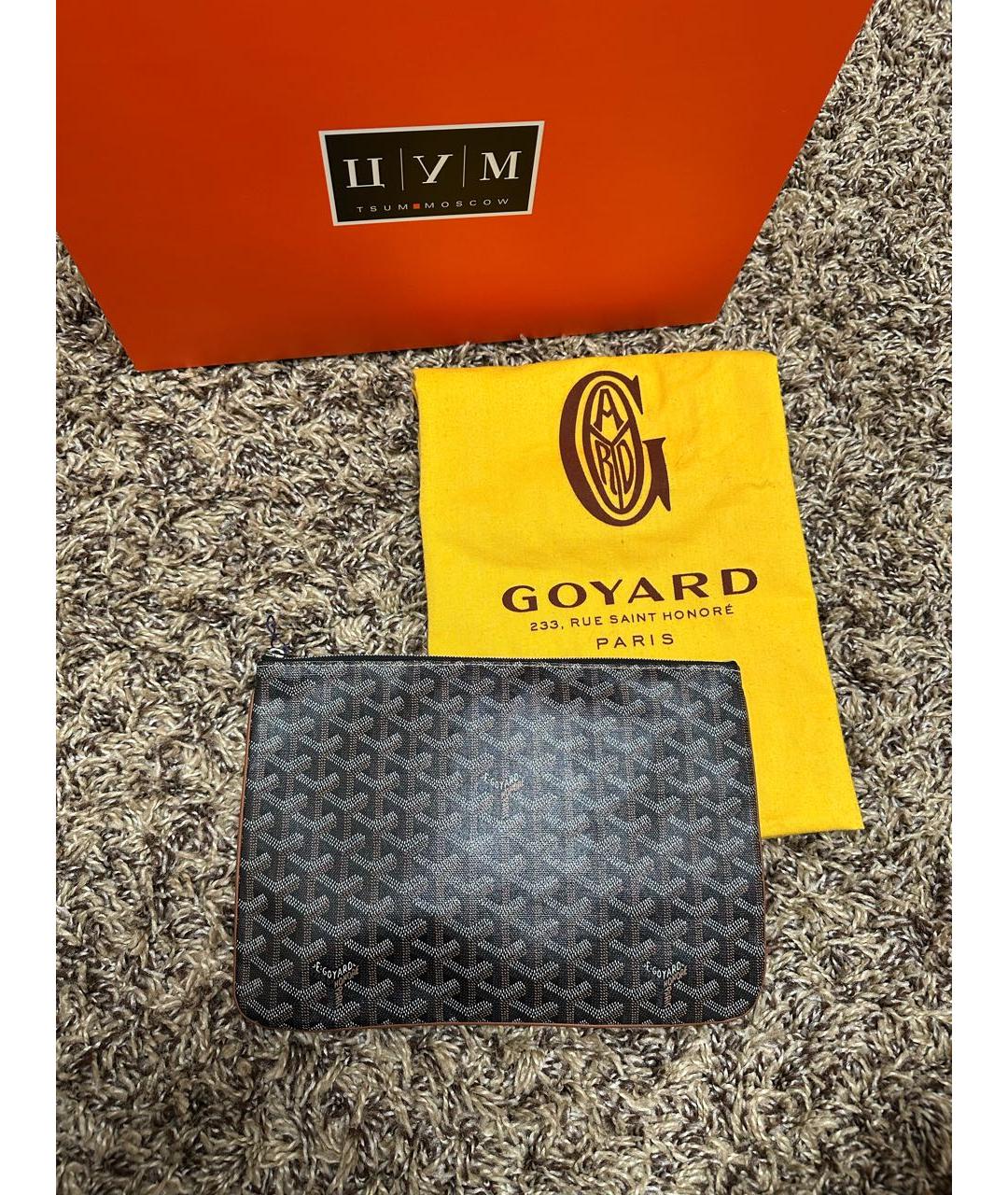 GOYARD Коричневая папка для документов из лакированной кожи, фото 6