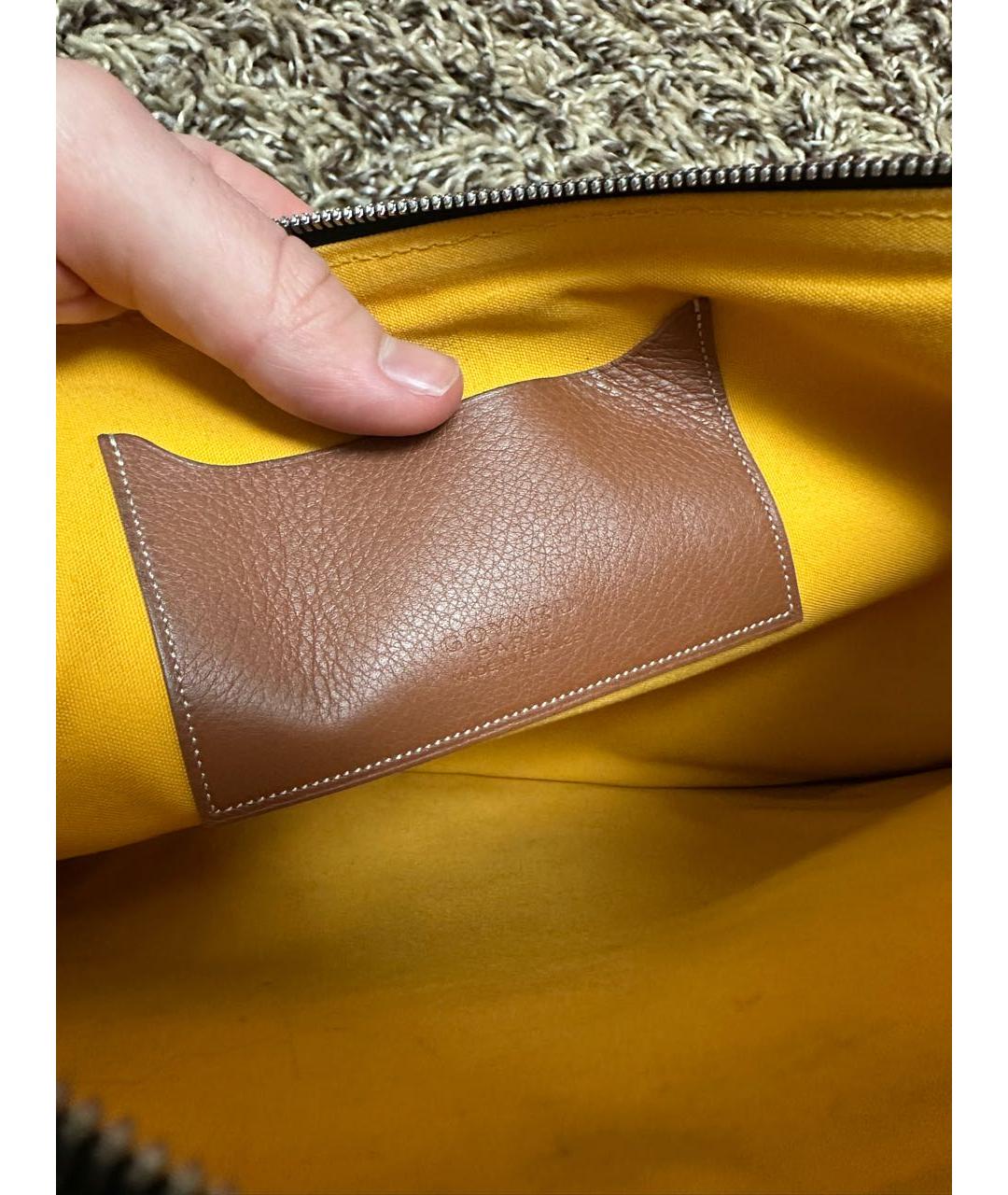 GOYARD Коричневая папка для документов из лакированной кожи, фото 5