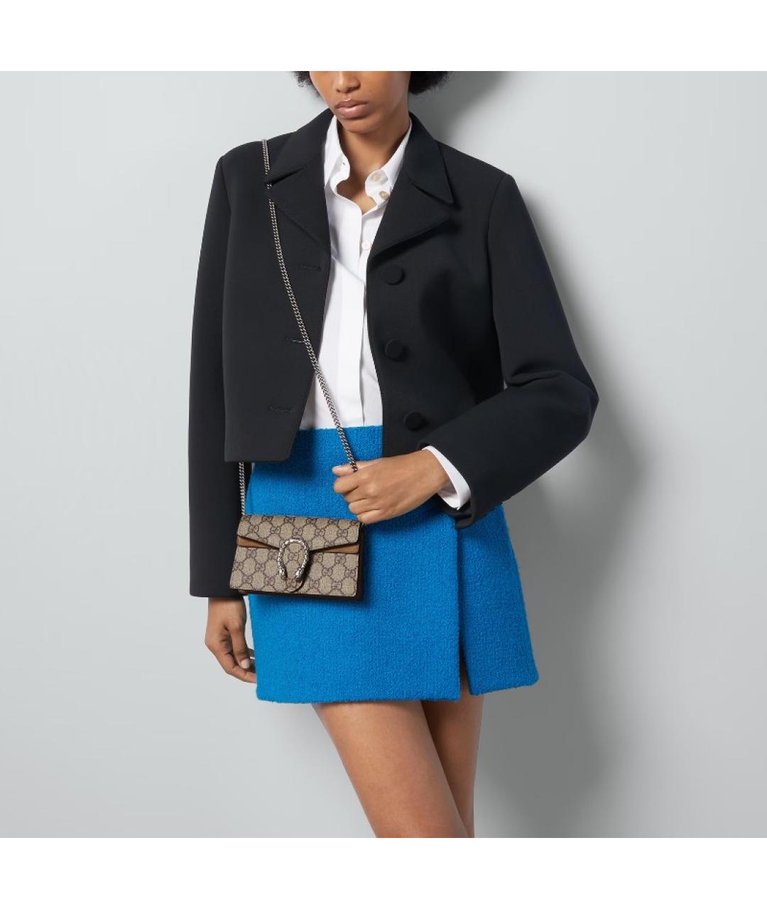 GUCCI Бежевая кожаная сумка через плечо, фото 5