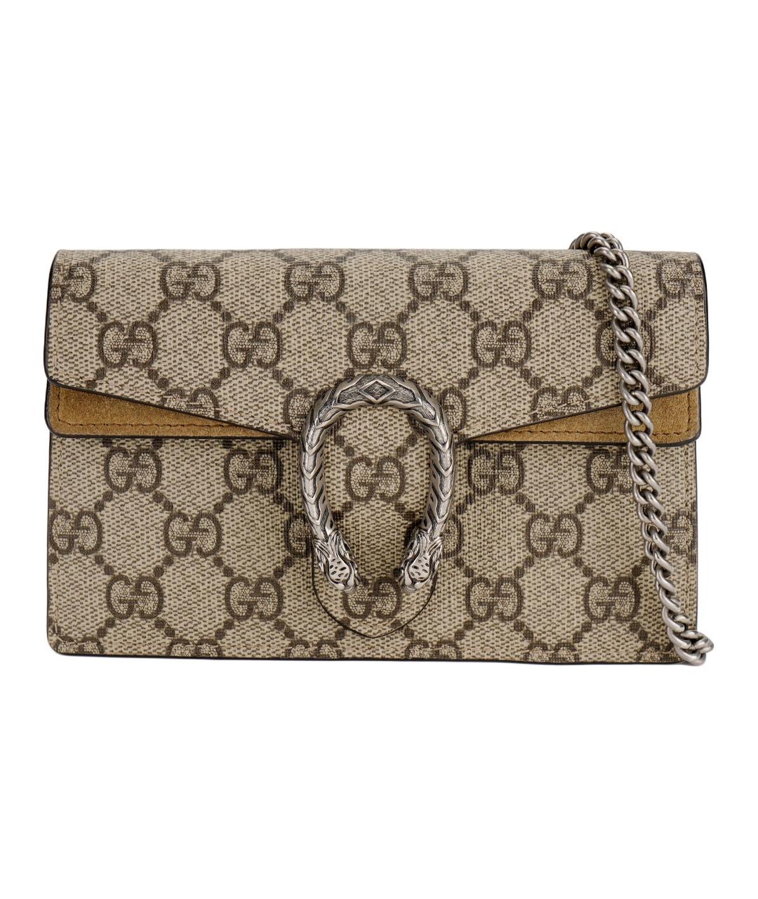 GUCCI Бежевая кожаная сумка через плечо, фото 1