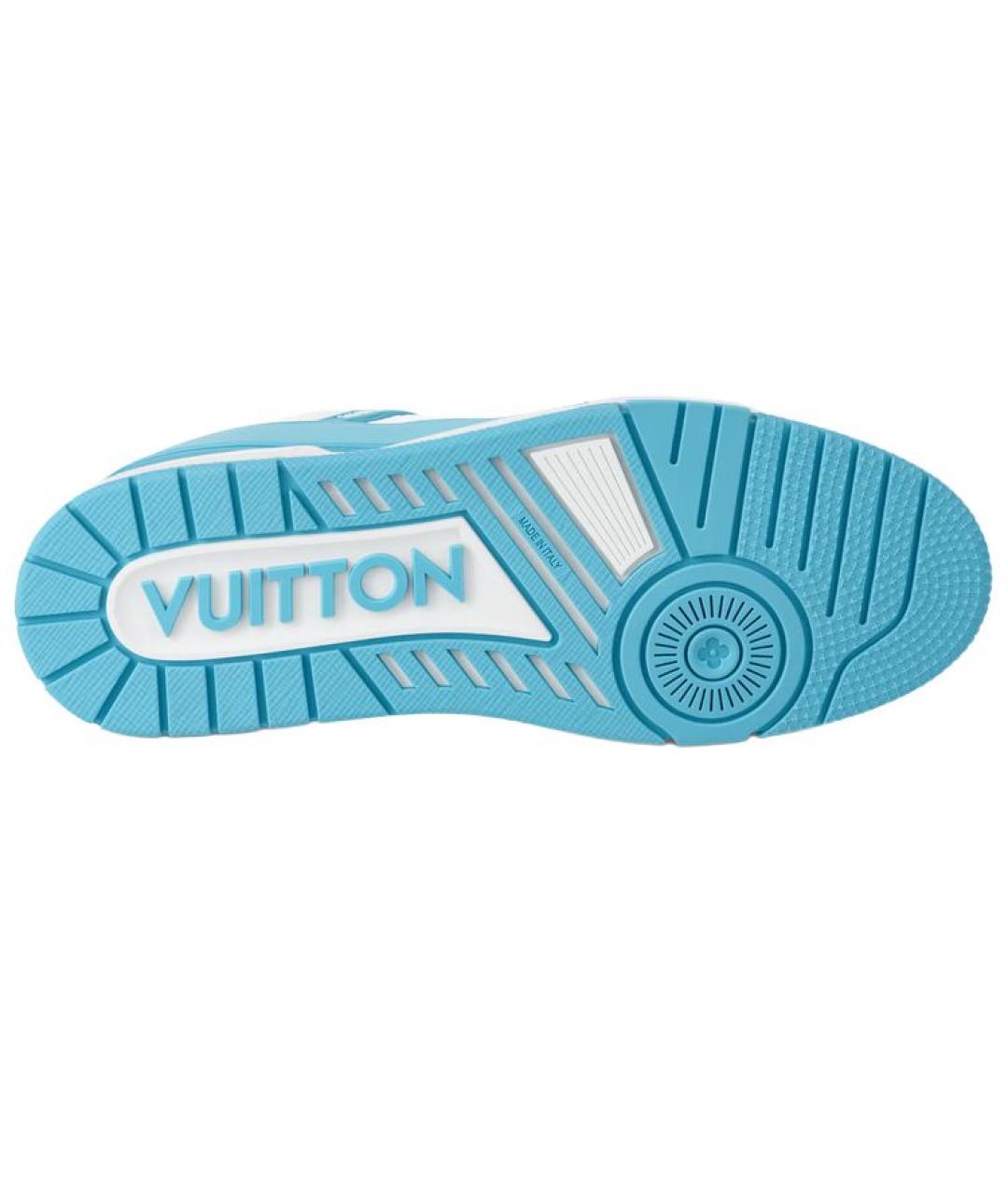 LOUIS VUITTON Голубые кожаные кроссовки, фото 4