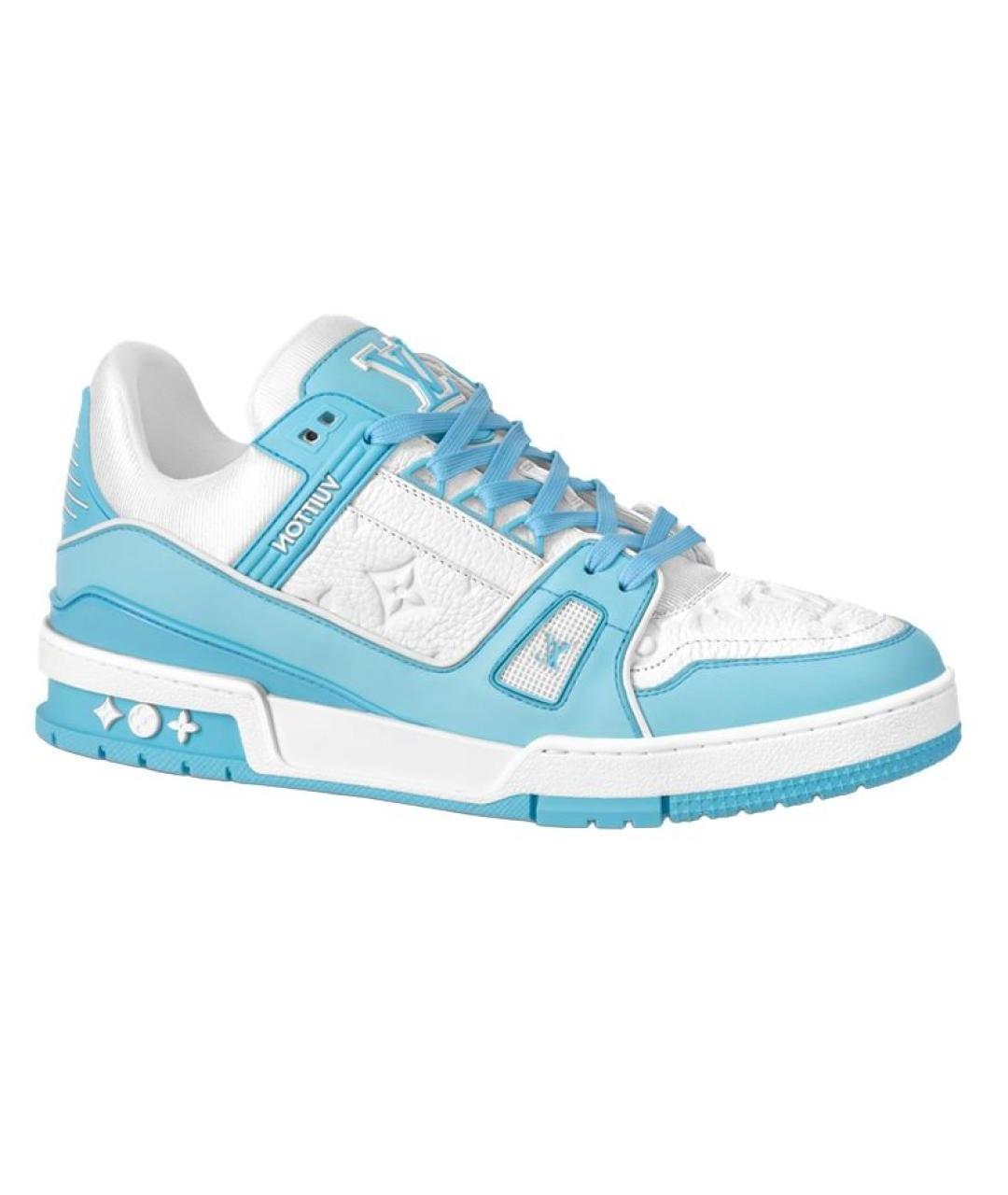 LOUIS VUITTON Голубые кожаные кроссовки, фото 1