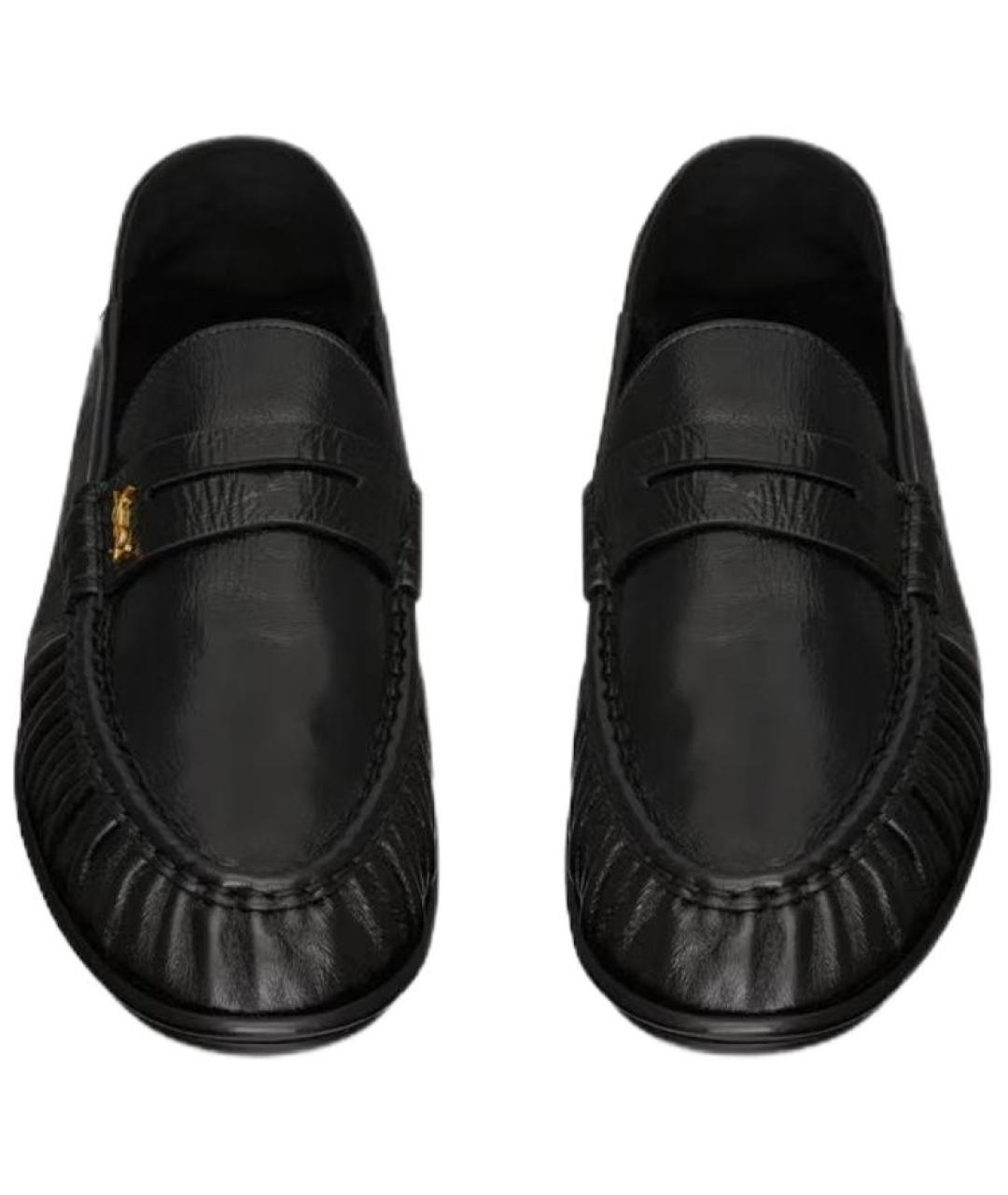 SAINT LAURENT Черные кожаные лоферы, фото 5