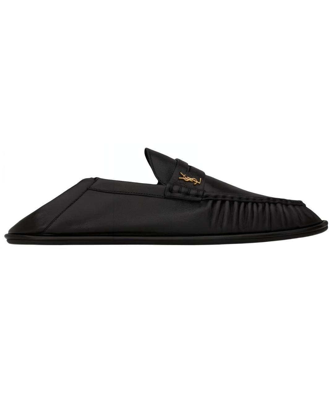 SAINT LAURENT Черные кожаные лоферы, фото 4