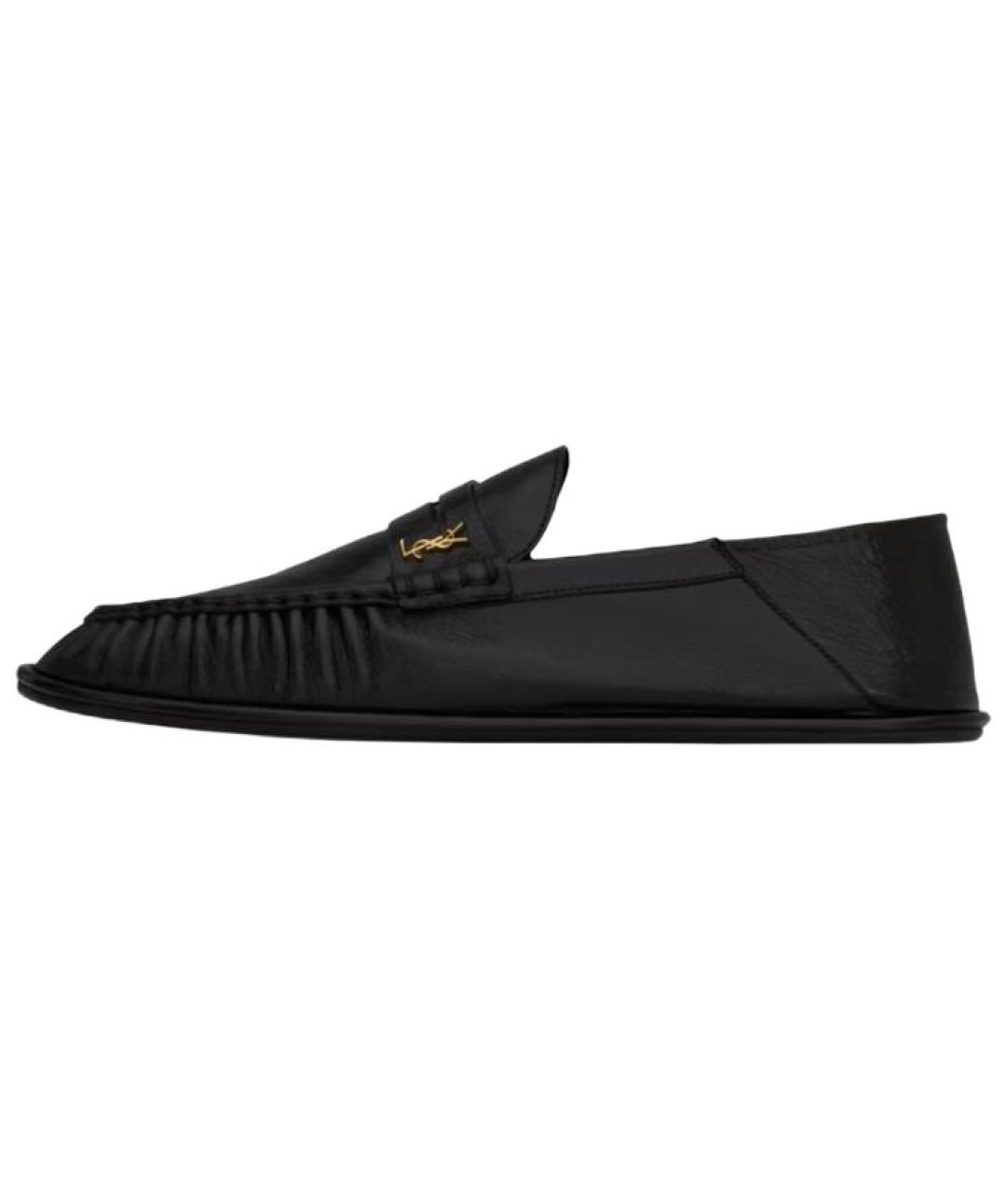 SAINT LAURENT Черные кожаные лоферы, фото 2