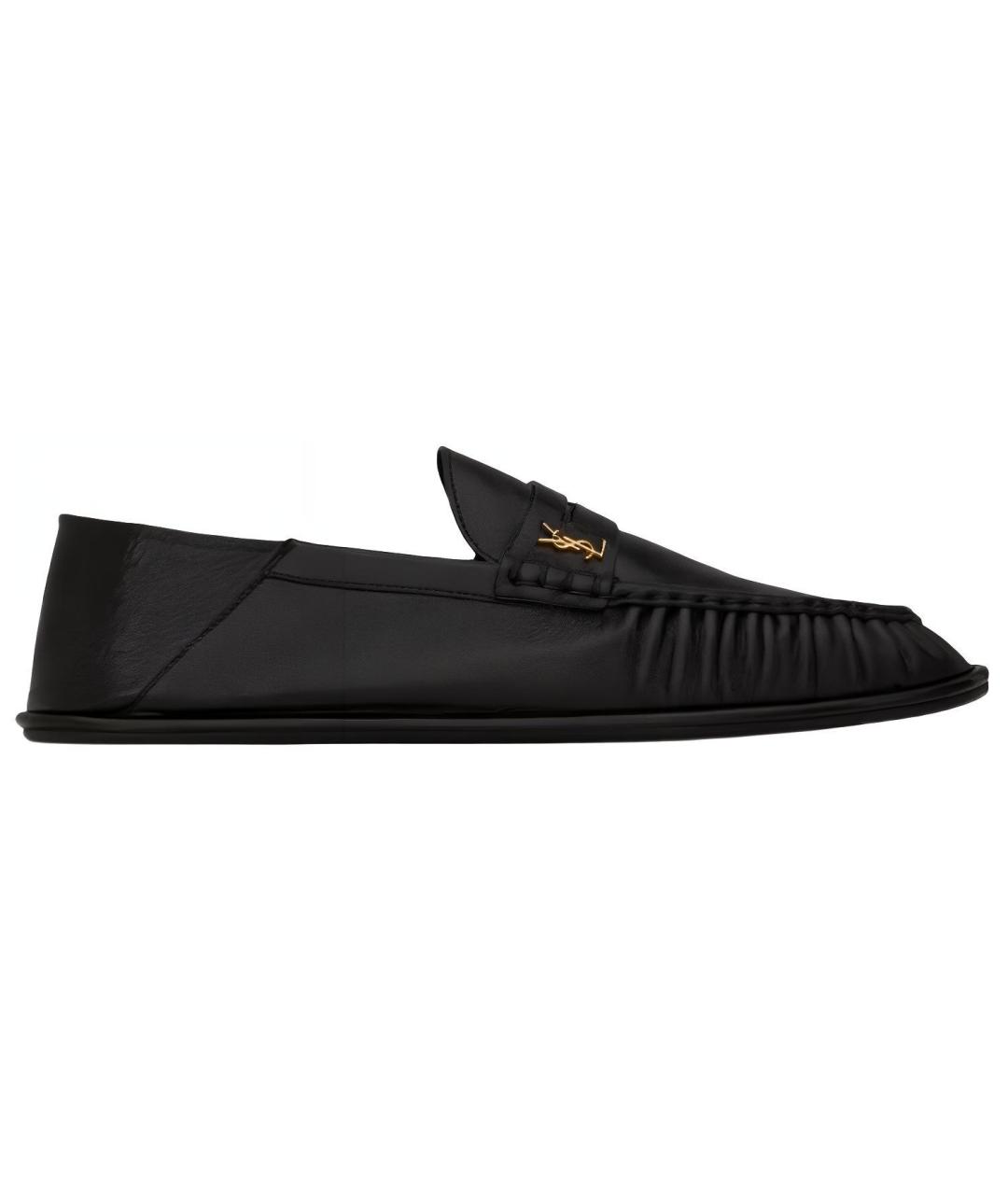 SAINT LAURENT Черные кожаные лоферы, фото 1